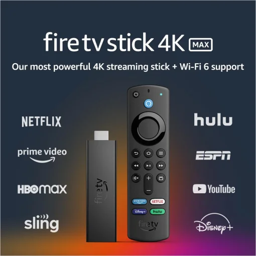 Cod. T:861 Fire TV Stick 4k Max Reacondicionado con Alexa Voice Remote y Wi-fi 6 (incluye controles de TV) / Contenido 4K HDR / Dolby Vision / 2 GB RAM / 8GB Almacenamiento / CPU 1.8GHz / GPU 750MHZ / Audio Dolby Atmos