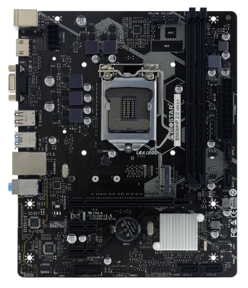 Cod. 137 Mainboard BIOSTAR B560MHP 2.0 / 10a.Gen y 11a.Gen / Micro ATX / Socket 1200 / 2*DDR4 / 4*Sata, / 1*M.2  (32 Gb/s) / VGA/HDMI / USB 3.2 GEN1/USB 2.0 / 2*PCIe 3.0x1, 1*PCIe 3.0/4.0 x16, / 7.1 CH Audio / GbE LAN
