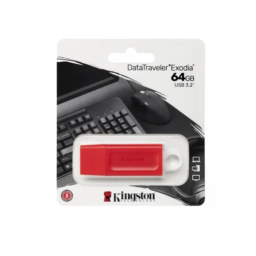 Cod. 205 Flash Memory KINGSTON&nbsp;DataTraveler Exodia DXT 64GB / USB 3.2 Gen&nbsp;1/Roja
