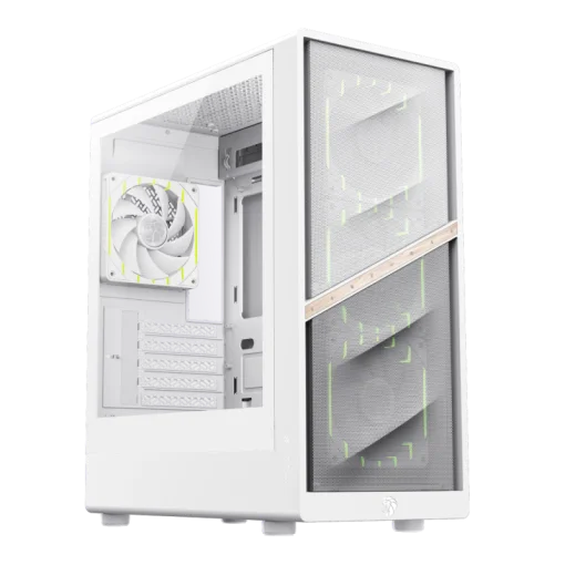 COD. 403 CASE GAMEMAX AERIS 330 MW WH M-ATX TYPE-C/3.0/2.0 FAN ARGB (FRONT. 3*12CM, POST. 1*12CM)/ CONTROLADORA FAN RGB / LAT. VIDRIO TEMP. Y FRONTAL MALLA GARANTIA 12 MESES