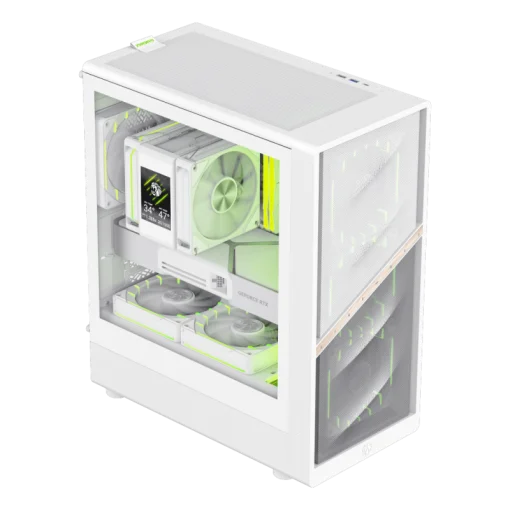 COD. 403 CASE GAMEMAX AERIS 330 MW WH M-ATX TYPE-C/3.0/2.0 FAN ARGB (FRONT. 3*12CM, POST. 1*12CM)/ CONTROLADORA FAN RGB / LAT. VIDRIO TEMP. Y FRONTAL MALLA GARANTIA 12 MESES