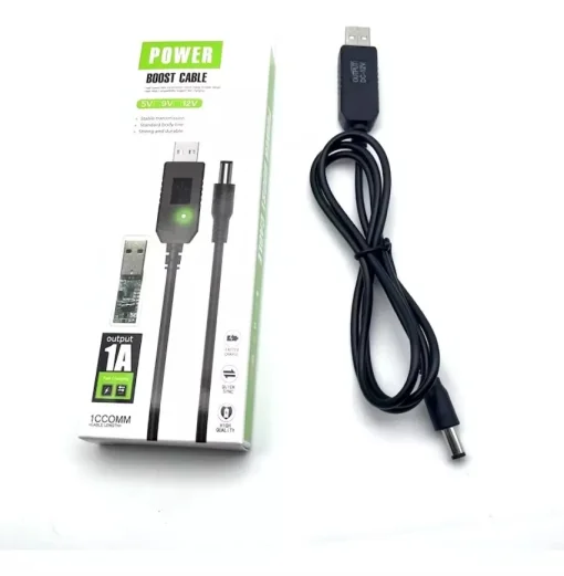 Cod. 190 Cable convertidor USB-A (5V/1A) a DC (12V/1A) / universal P/router