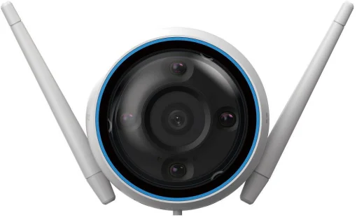 Cod. AE:205 Cámara exterior Wi-Fi EZVIZ H3 - 3MP resolución 2K / Visión Nocturna a Color / Detección de personas/ vehículos (tecnología de IA) / Defensa activa (sirena y luz estroboscópica) / Audio bidireccional / almacenamiento microSD (hasta 256GB) / Pr