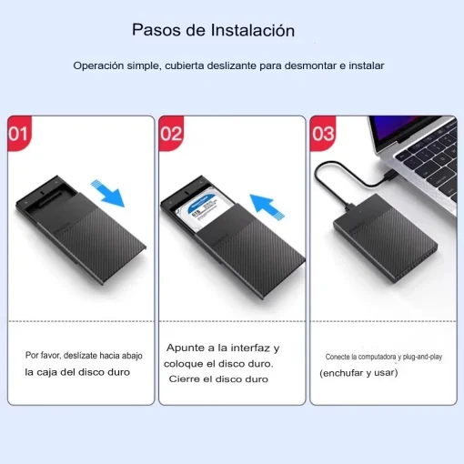 Cod. 043 Capsula Lenovo Thinkplus K01-A P/Disco Duro 2.5" HDD/SSD / Interfaz USB 3.1 / Plug and Play / Black