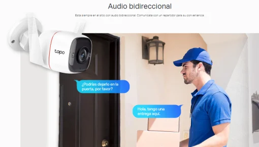 Cod. 168 C&aacute;mara TP-Link Tapo C310 Wi-Fi de Seguridad para Exteriores /3 MP/ detector de movimiento con Visi&oacute;n nocturna hasta 30Mts./Audio bidireccional / IP66