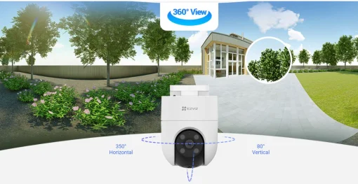 Cod. 742 Cámara Smart p/exterior 360° Wi-Fi EZVIZ H8c Pro 2K / Visión nocturna a color e IR (hasta 30mt.) / Detección Personas (tecnología IA) / Seguimiento Smart / Defensa activa / Audio bidireccional / Diseño resistente a la intemperie / Soporta microSD