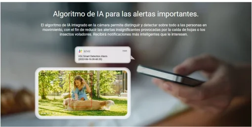 AE:366 Cámara Smart P/Exterior EZVIZ H3c FHD 1080p / Det. Personas por IA / Visión nocturna FullColor / IR (hasta 30mt.) / Captura de sonido / Defensa activa / Soporta microSD (hasta 512GB) / Resistente a la intemperie IP67 / Compatible: Alexa y asst. Goo