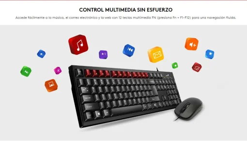 Cod. 254 Kit Genius KM-100SE Teclado + Mouse 1200DPI / USB / Tecla AI Copilot / Espa&ntilde;ol
