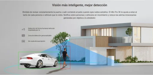 Cod. 743 Cámara Smart p/exterior 360° Wi-Fi EZVIZ H8c Pro 3K / Visión nocturna a color / IR (hasta 30mt.) / Detección Personas/Vehículos por IA / Seguimiento Zoom automático / Defensa activa / Audio bidireccional / Diseño resistente a la intemperie / Sopo