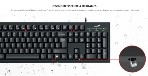 Cod. 254 Kit Genius KM-100SE Teclado + Mouse 1200DPI / USB / Tecla AI Copilot / Espa&ntilde;ol