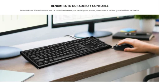 Cod. 254 Kit Genius KM-100SE Teclado + Mouse 1200DPI / USB / Tecla AI Copilot / Espa&ntilde;ol