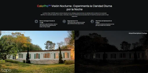 Cod. AT:368 Cámara TP-Link Tapo C325WB Wi-Fi, PoE P/Exterior 2K QHD / Visión Detallado Nocturna ColorPro / Detección AI avanzada (Pers./Masc./Veh.) / Personaliza Alarma y zonas / Audio bidireccional / Soporta microSD 512GB / Compatible: Google Home y Alex