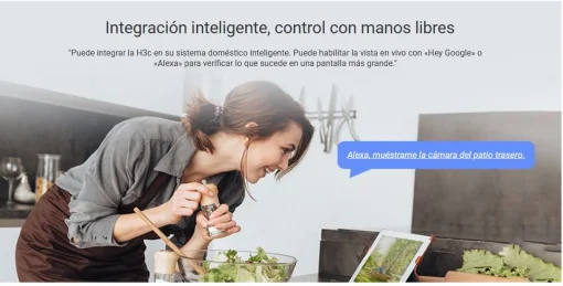 AE:366 Cámara Smart P/Exterior EZVIZ H3c FHD 1080p / Det. Personas por IA / Visión nocturna FullColor / IR (hasta 30mt.) / Captura de sonido / Defensa activa / Soporta microSD (hasta 512GB) / Resistente a la intemperie IP67 / Compatible: Alexa y asst. Goo