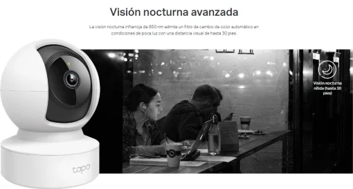 Cod. 347 Cámara Smart TP-link Tapo C212 360º 2K 3MP/ Vista Nocturna Adv. / Detección y Seguimiento de personas / Zonas act. personalizables / Alarma luz y sonido / Audio bidireccional / Soporta: microSD (hasta 512GB) / compatible: Google Home y Alexa.