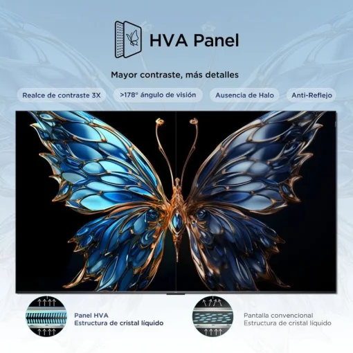 Cod. 117 Smart TV TCL 55&quot; 4K 55P6K HDR 10+ MEMC / Google TV / AiPQ / Dynamic Color / Bisel Metálico / Panel HVA / HDMI 2.1, USB 3.0 / WiFi 5 &amp; BT5.2 / Dolby audio 10W*2 / Google Cast / Control remoto por voz