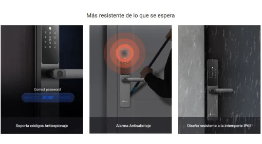Cod. 1036 Cerradura Smart Ezviz DL05 / Wi-Fi / Desbloqueos: remoto con APP, Huellas dactilares, Tecl. num&eacute;rico, C&oacute;digos temporales / Bloqueo autom&aacute;tico, Seguridad P/Ni&ntilde;os / Alarma antimanipulaci&oacute;n / Controles con App, Verificaci&oacute;n y alertas de estados / T