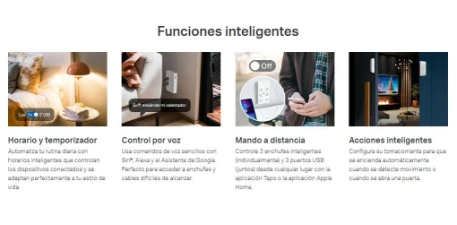 Cod. 1070  Enchufe Smart Wi-Fi 9 en 1 TP-Link Tapo P306 / 3*tomas smart + 3*tomas activos + 2*USB-A (QC3.0) + 1*USB-C (PD) carga rápida 18W / Compatible: Alexa, Google Home y Apple Siri / Prot. contra sobretensión / Programable y temporizador