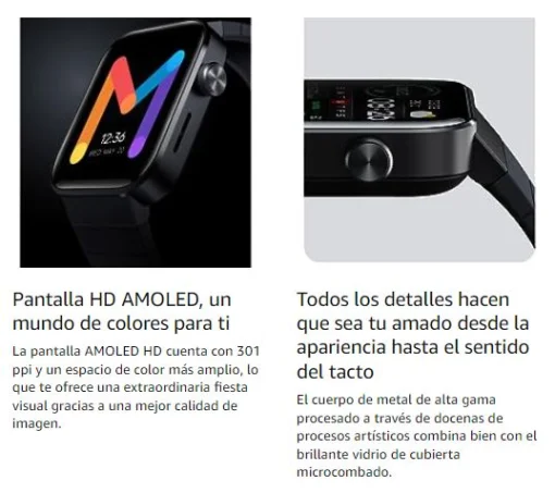Cod. R:862 SmartWatch XIAOMI Mibro T1 / Pantalla&nbsp;AMOLED HD 1,6" / Realizar y Contestar llamadas / 20 modos deportivos / estilos personalizables/ Bater&iacute;a 350mAh (7 d&iacute;as) / Monitor de sue&ntilde;o y frecuencia card&iacute;aca, Fitness / BT 5.0 / 2ATM a prueba de agua