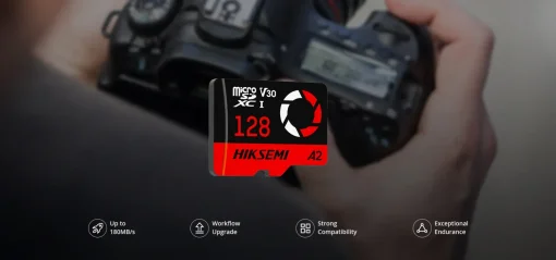 Cod. 240 Micro SD HIKSEMI Capture 4K clase 10 V30 64GB / Espacial P/Drones, Videojuegos, Cámaras Video grabación en 4K UHD / Lectura 180MB/s y escritura 150MB/s