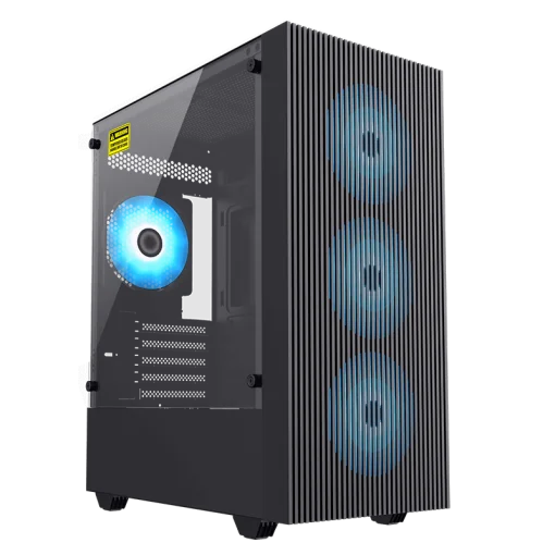 Cod.383 CASE GAMEMAX EDGE BK M-ATX USB 3.0/2.0 FAN FRGB POST. 1*12CM, LAT. VIDRIO TEMP. Y FRONTAL AIRFLOW LINES GARANTIA 12 MESES