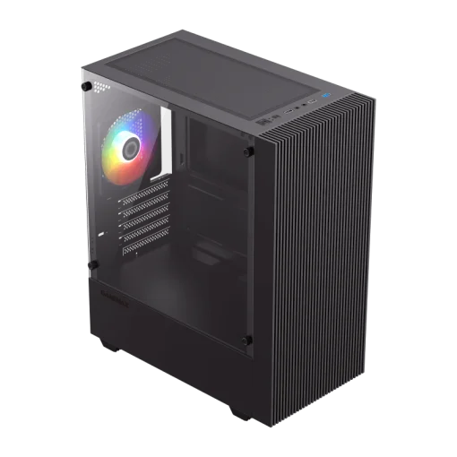 Cod.383 CASE GAMEMAX EDGE BK M-ATX USB 3.0/2.0 FAN FRGB POST. 1*12CM, LAT. VIDRIO TEMP. Y FRONTAL AIRFLOW LINES GARANTIA 12 MESES