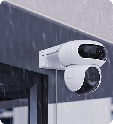 Cod. 747 Cámara Smart ext. EZVIZ H90 Dual (2K+ &amp; 2K+) / lentes Rotaciones duales / Control un toque / Vista Nocturna Color (40m)/ 2*modos patrulla / Detección humana/vehículo IA / Co-detección Seg. automát. / Defensa activa / Audio bidireccional / spt. Mi