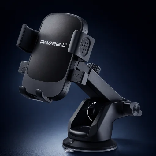 Cod. 297 Soporte de celular P/Auto Pavareal CH78 / 2en1 parabrisa &amp; tablero (ventosa potente) / Gira 360&deg; / Sujeci&oacute;n auto. / brazo telesc&oacute;pico 10&plusmn;15cm / Material: ABS+PC+silicona