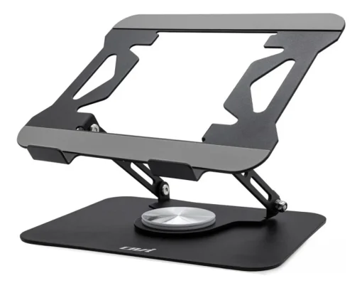 Cod. 482 Base Plegable P/Laptop/Tablet OVI K03 / hasta 17.3" / Rotaci&oacute;n Libre 360&deg; / Altura ajustable / Material: Acero + silicona antideslizante