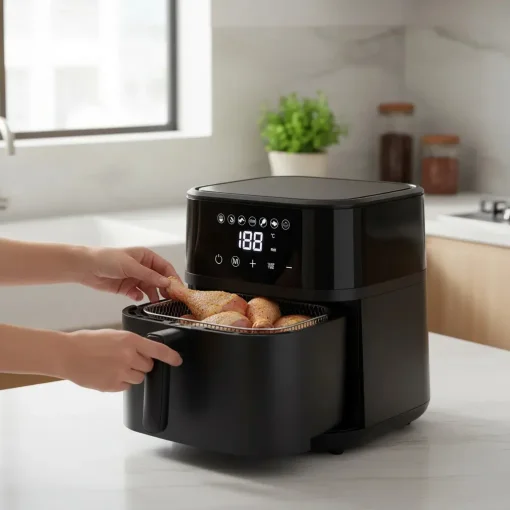 Cod. 1164 Freidora de aire ENV&nbsp;AF65008E / 6.5 Litros / 80&deg;C a 200&deg;C / Panel T&aacute;ctil / Ban. antiadherente / 1600W / 110V