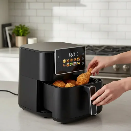 Cod. 1163 Freidora de aire ENV AF9016D / 8 Litros / control de Temp. 80&deg;C a 200&deg;C / Pantalla T&aacute;ctil / Ban. antiadherente / 1700W / 110V