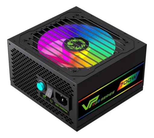Cod. 141 Fuente de Poder GAMEMAX VP-700-M-RGB BK&nbsp;/ Semi-Modular / Certificado 80 Plus Bronze / 700Watts / 12CM Ventilador RGB / ATX P/PC