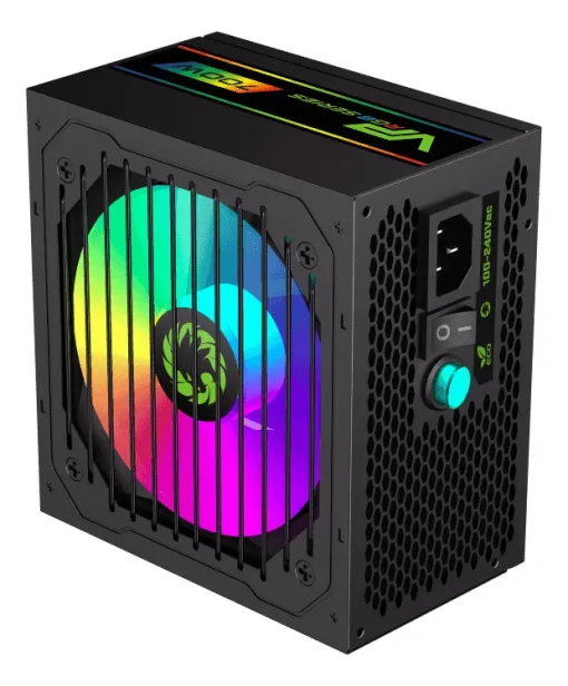 Cod. 141 Fuente de Poder GAMEMAX VP-700-M-RGB BK&nbsp;/ Semi-Modular / Certificado 80 Plus Bronze / 700Watts / 12CM Ventilador RGB / ATX P/PC