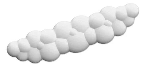 Cod. 043 Reposa muñecas P2 / forma de nube / Ergonómico / espuma viscoelástica / Base de goma antideslizante / Dim.: 110x430x10mm 