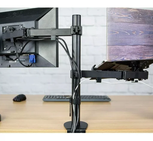 Cod. S:846 Soporte de escritorio para laptop y pantalla hasta 32&quot; / rotacion / Ajustable en mesa