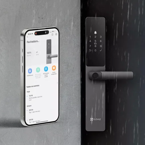 Cod. 1036 Cerradura Smart Ezviz DL05 / Wi-Fi / Desbloqueos: remoto con APP, Huellas dactilares, Tecl. num&eacute;rico, C&oacute;digos temporales / Bloqueo autom&aacute;tico, Seguridad P/Ni&ntilde;os / Alarma antimanipulaci&oacute;n / Controles con App, Verificaci&oacute;n y alertas de estados / T