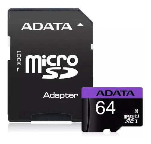 Cod. 140 Memoria Micro SD ADATA Premier / 64GB /UHS-I Clase 10 / 2en1 / 80MB/