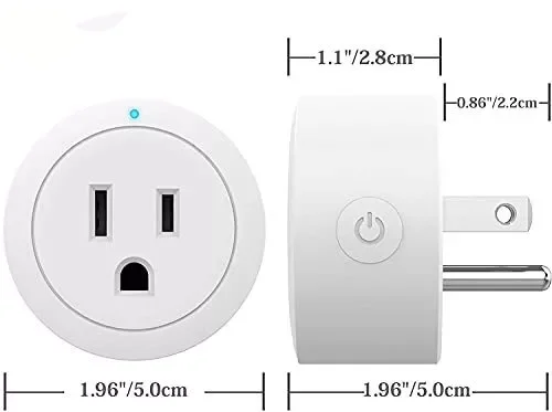 Cod. I:891 Enchufe Smart YX-WS01 / Encendido/Apagado Programable y funci&oacute;n de temporizador / 10A-100-240V 50/60Hz / Compatible con Alexa o Google Home / blanco