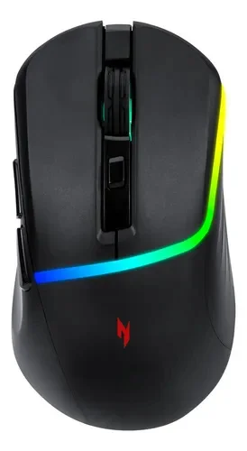 Cod. 299 Mouse Gaming ACER NITRO OMR246 / Tri-modo Wireless (2.4G &amp; BT 5.0) + cable / 7200 DPI / RGB din&aacute;mico / 6 botones / Dise&ntilde;o Ergon&oacute;mico /8 ultraligero (73g) / Bat. 500mAh