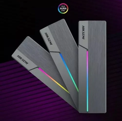 Cod. 036 Capsula HIKSEMI M.2 MDR1 P/SSD NVMe/SATA / 10Gbps / Compatible: Windows /MacOS/Linux /Android / USB 3.2 Tipo-C (Incl. cable USB-A)  / Iluminación RGB con ASUS Aura SYNC / Aluminio