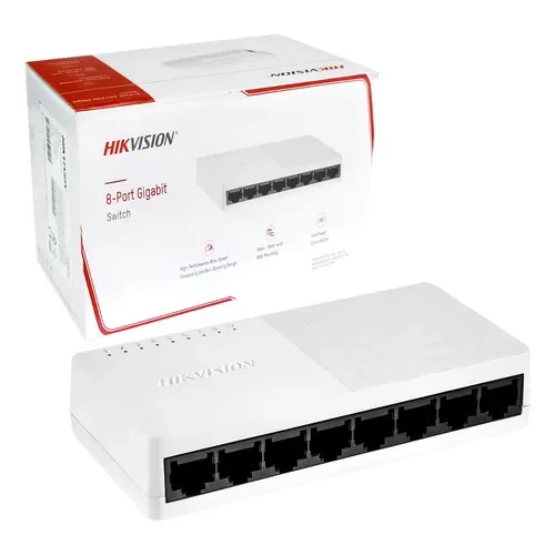 Cod. 127 Switch Gigabit HIKVISION DS-3E0508D-O / 8 puertos RJ45 10/100/1000Mbps / MDI/MIDX / Plug &amp; play