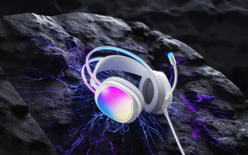Cod. M:101 Headphone MARVO HG8959 / Iluminación RGB translúcidos en diadema y bocinas / Micrófono omnidireccional / Control de Volumen / 2*jack 3.5mm + USB(LuzLED) / Cable 2.10 m
