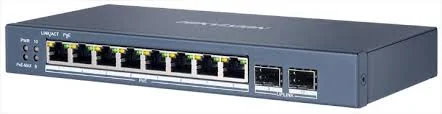 Cod. 136 Switch PoE Gigabit HIKVISION Smart Managed DS-3E1510P-EI/M / 8*Puertos PoE Gigabit (60 Watts) + 2*Uplink G. / hasta 300 metros / Gestión remota Hik-Partner Pro / Protección 6kV / Config. VLAN / carcasa metálica
