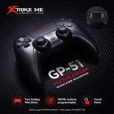 Cod. 064 Control de juegos Xtrike Me GP-51 Wireless / Batería 600mAh (6 horas) / vibración realista / Panel táctil / Altavoz integrado y puerto de audio 3,5mm / 20 botones /Compatible: PS4,IOS, windows, android