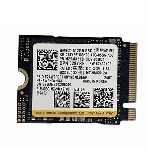 Cod. SN:490 SSD SAMSUNG M.2 512GB / 4.900MB/s Lectura y escritura 4.000MB/s / 2230 + Soporte P/2280 / PCIe&reg; 4x4 NVMe&reg; (Sin empaque)