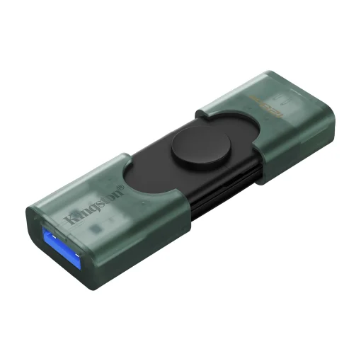 Cod. 260 Flash Memory Kingston DataTraveler® Duo 128GB / USB-A y USB-C (3.2 Gen1) / diseño de tapón deslizante