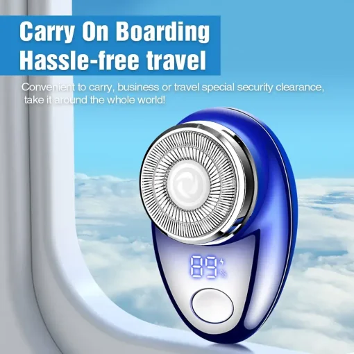 Cod. 1044 Mini Afeitadora Hyundai PHT-051 BK / 2W / 3D / Bat. 220 mAh / USB-C / Carga 1H, Uso 30 min. / peso 60g / pantalla indicador de carga