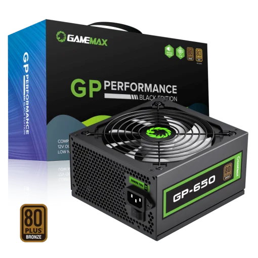 Cod. G:096 Fuente de Poder GAMEMAX GP-650-P4 / Certificado 80 Plus Bronze /14CM Ventilador/ATX P/PC