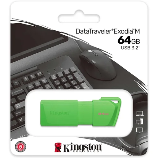Cod. 264 Flash Memory KINSTONG DataTraveler Exodia M / 64GB / USB 3.2 Gen 1 / Verde Lima