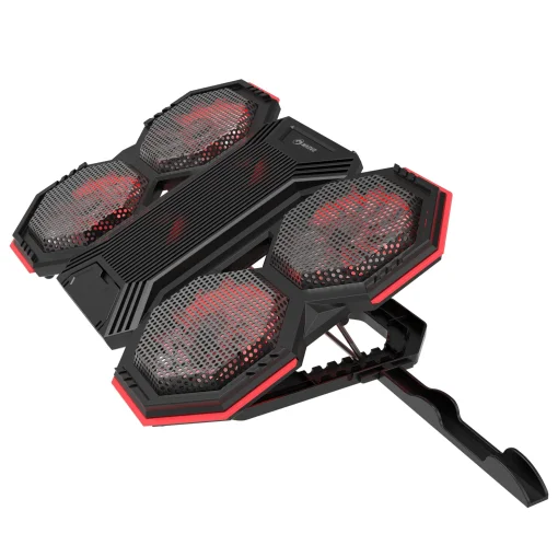 Cod. B:161   Base de Enfriamiento P/Laptop MARVO Atlas 60 (FN-41) / hasta 17.3&quot; / 6 Ventiladores (4*90mm + 2*65mm) / Led rojos / 2 Puertos USB / 6 niveles ajustables / Soporte extra para celular