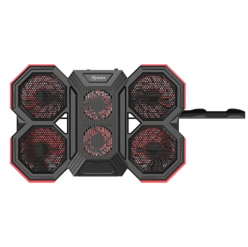 Cod. B:161   Base de Enfriamiento P/Laptop MARVO Atlas 60 (FN-41) / hasta 17.3&quot; / 6 Ventiladores (4*90mm + 2*65mm) / Led rojos / 2 Puertos USB / 6 niveles ajustables / Soporte extra para celular